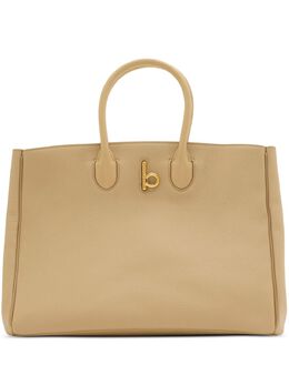 Burberry: Бежевая сумка-шоппер 