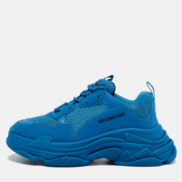 Balenciaga: Голубые кроссовки  Triple S