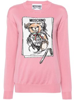 Moschino: Розовый свитер 