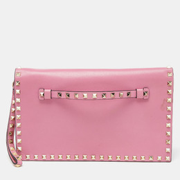 Valentino: Розовый клатч  Rockstud