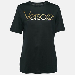 Versace: Чёрная футболка 