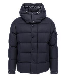 MONCLER: Пуховик из фланели 