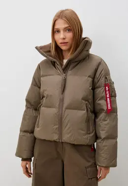 Alpha Industries: Коричневый пуховик 