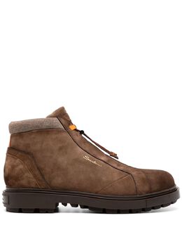 Santoni: Коричневые ботинки 