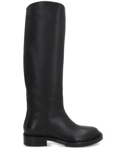 Santoni: Чёрные ботинки 