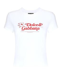 DOLCE&GABBANA: Футболка с растительным принтом 