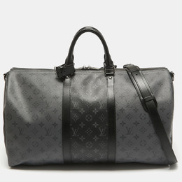 Louis Vuitton: Чёрная сумка  Keepall