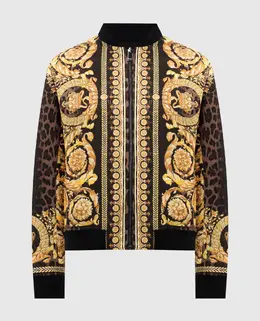 Versace: Чёрная куртка  Barocco