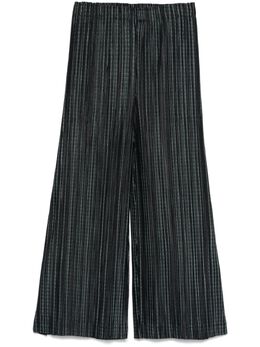 Pleats Please Issey Miyake: Зелёные брюки 