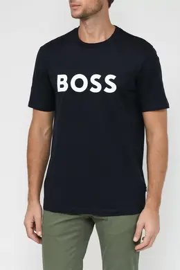 BOSS: Синяя футболка 