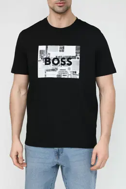 BOSS: Чёрная футболка 