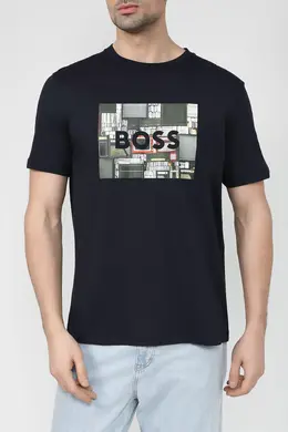 BOSS: Синяя футболка 