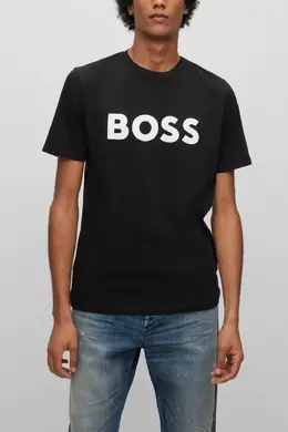 BOSS: Чёрная футболка 