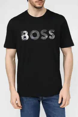 BOSS: Чёрная футболка 