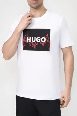 HUGO BOSS: Белая футболка 