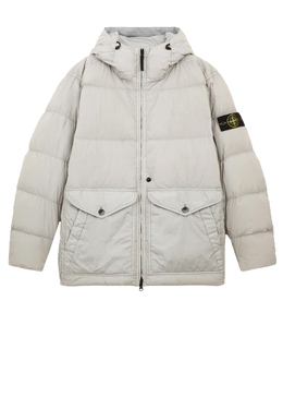 STONE ISLAND: Серый пуховик 