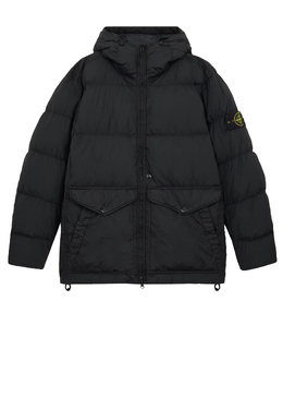 STONE ISLAND: Чёрный пуховик 