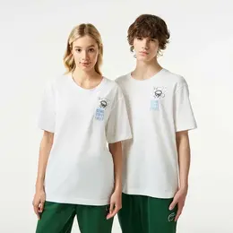 LACOSTE: Белая футболка 