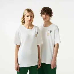 LACOSTE: Белая футболка 