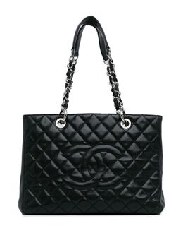 CHANEL Pre-Owned: Чёрная сумка-шоппер 