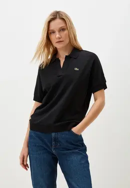 Lacoste: Чёрное поло 