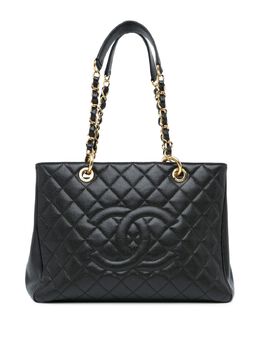 CHANEL Pre-Owned: Чёрная сумка-шоппер 