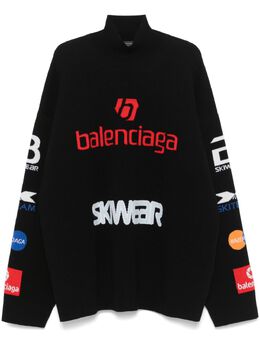 Balenciaga: Чёрный свитер 