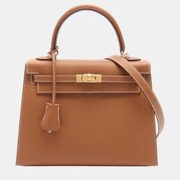 Hermes: Коричневая сумка  Kelly 25