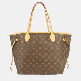 Louis Vuitton: Коричневая сумка-шоппер  Neverfull MM