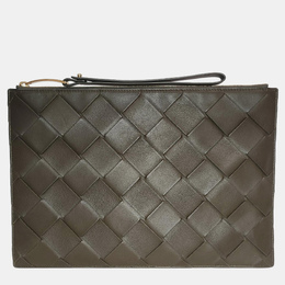 Bottega Veneta: Чёрный клатч  Maxi Intrecciato