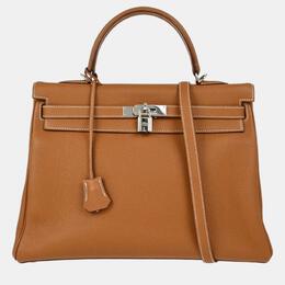 Hermes: Коричневая сумка  Kelly 35