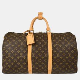 Louis Vuitton: Коричневая сумка  Keepall 50