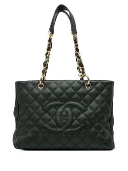 CHANEL Pre-Owned: Чёрная сумка-шоппер 