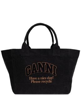 GANNI: Чёрная сумка-шоппер 