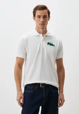 Lacoste: Белое поло 