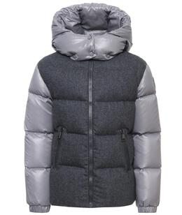 MONCLER: Серый пуховик 