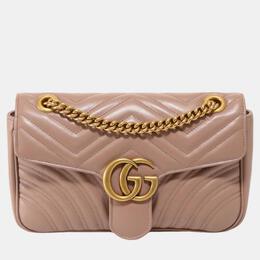 Gucci: Розовая сумка  GG Marmont