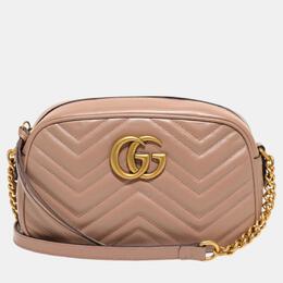 Gucci: Розовая сумка  GG Marmont