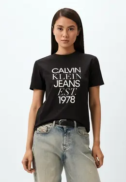 Calvin Klein Jeans: Чёрная футболка 