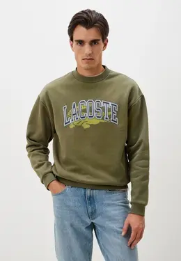 Lacoste: Свитшот цвета хаки 