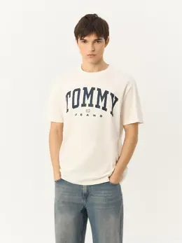 Tommy Jeans: Белая футболка 