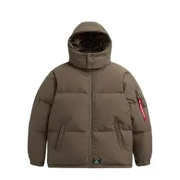 Alpha Industries: Коричневый пуховик 