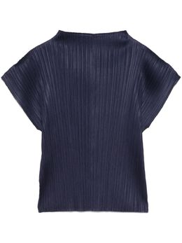 Pleats Please Issey Miyake: Синий топ 