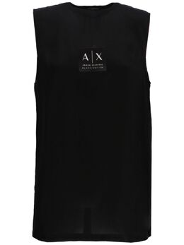 Armani Exchange: Майка с принтом 