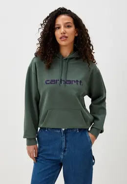 Carhartt WIP: Зелёная толстовка 