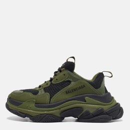 Balenciaga: Зелёные кроссовки  Triple S