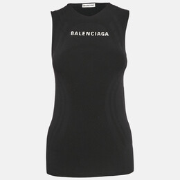 Balenciaga: Чёрная майка 