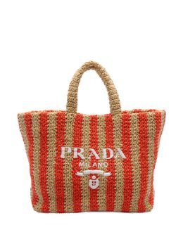 Prada Pre-Owned: Бежевая сумка-шоппер 