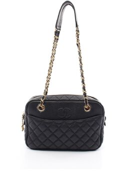 CHANEL Pre-Owned: Чёрная сумка-шоппер 