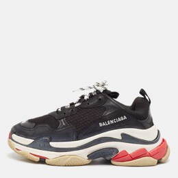 Balenciaga: Чёрные кроссовки  Triple S